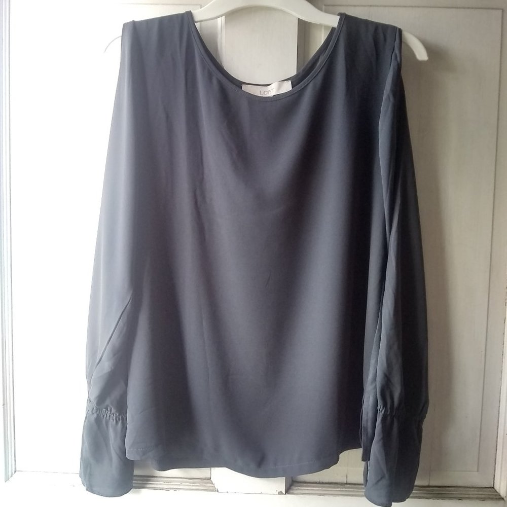 Understated, Flowy Grey Blouse